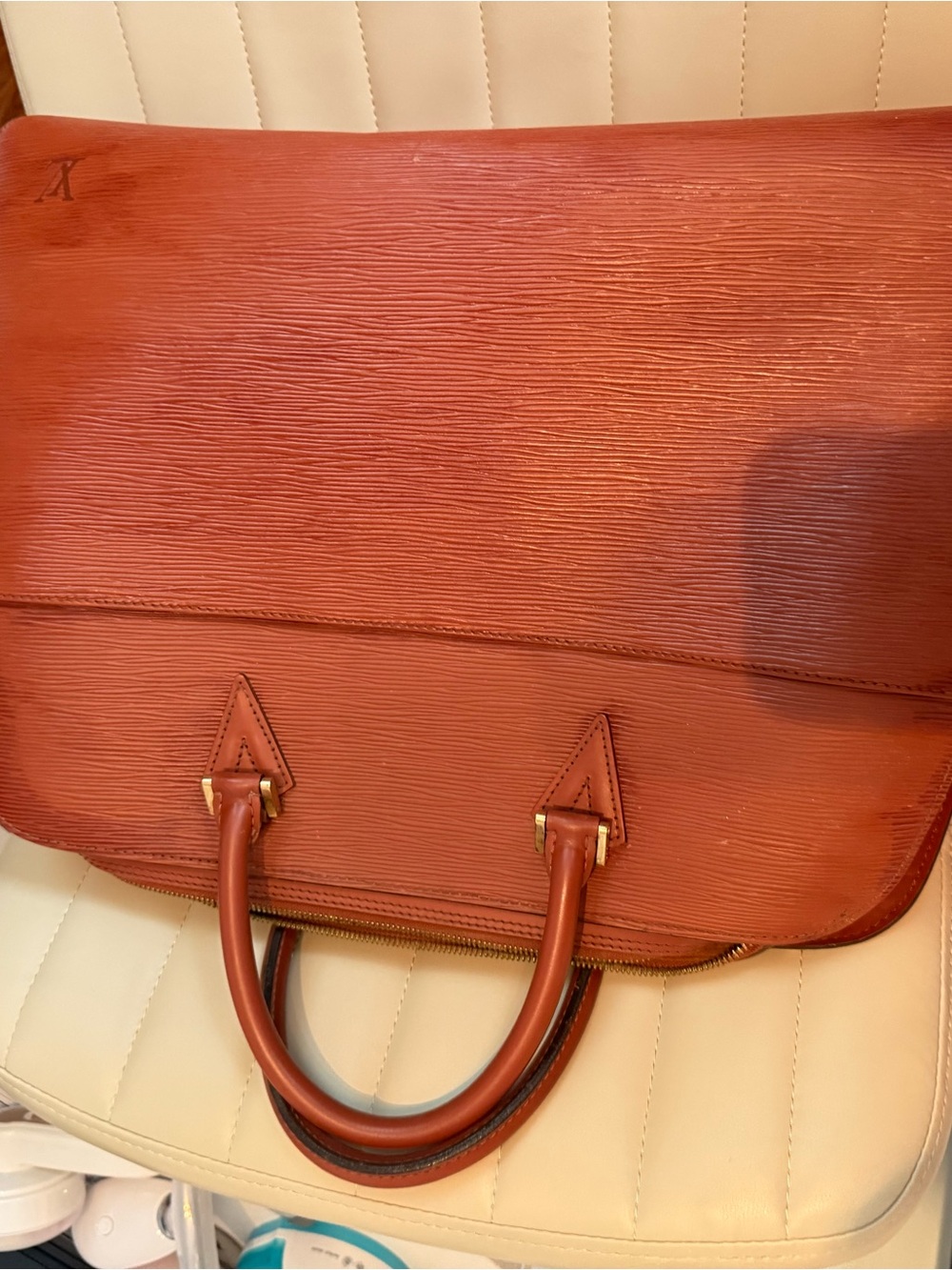 Louis Vuitton Epi Leather Briefcase  rust color